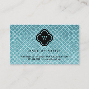 Visite Carte de profil Quatrefoil Monogram Parties scinti