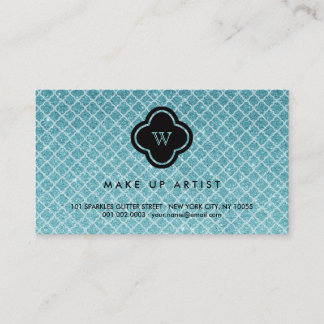 Visite Carte de profil Quatrefoil Monogram Parties scinti