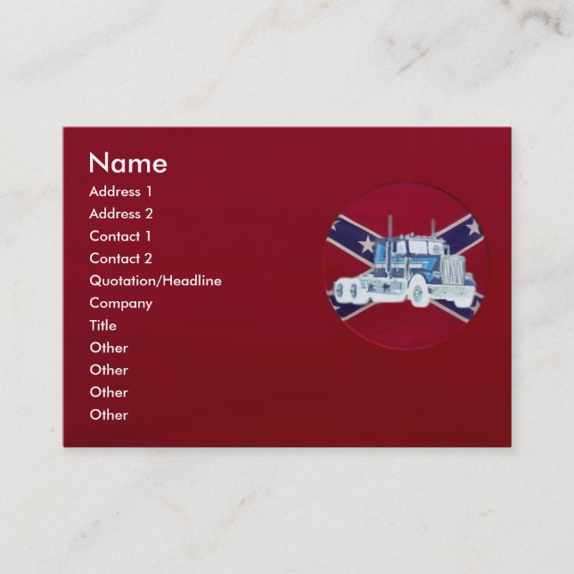 Visite Carte de profil Rebel Truck (Devant)