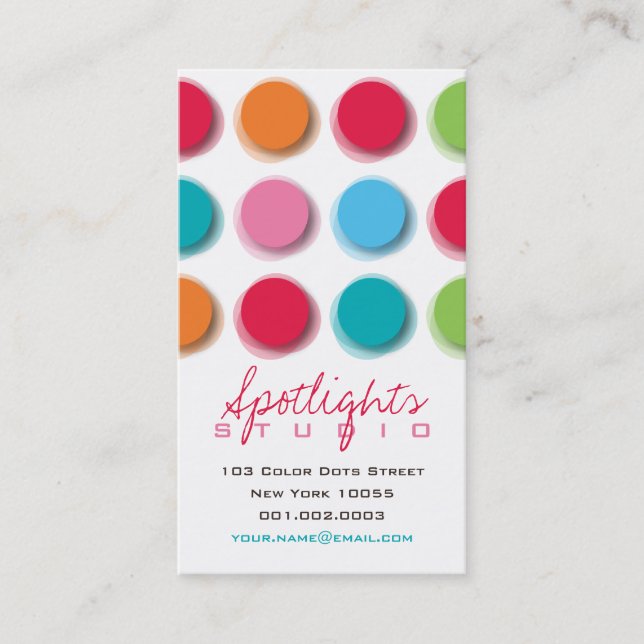 Visite Carte de profil Retro Pop Fun Dots Couleur Flou Fu (Devant)