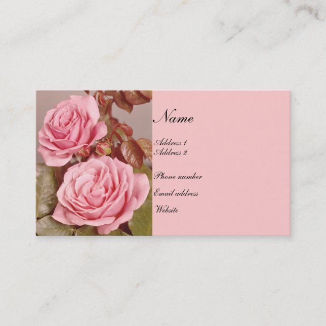 Visite Carte de profil Rose antique (Devant)