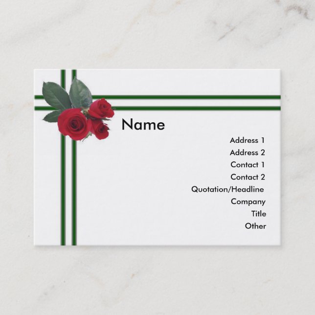 Visite Carte de profil Rose mariage (Devant)