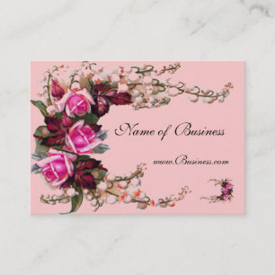 Visite Carte de profil Roses roses vintage