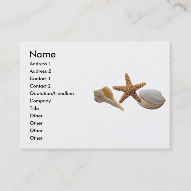 Visite Carte de profil Sea Shells (Devant)