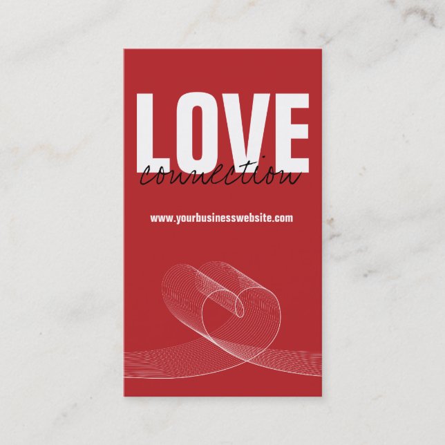 Visite Carte de profil simple moderne Red Loopy Love Hear (Devant)