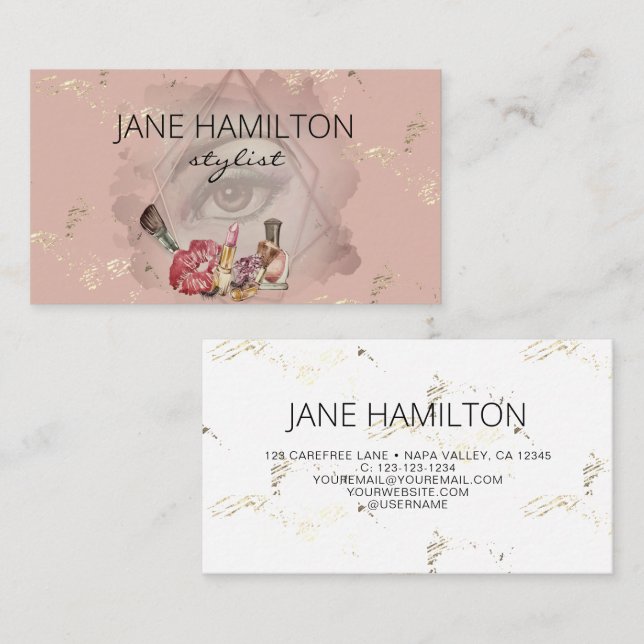 Visite Carte de profil Stylist Beauty Maquillage Lashes (Devant / Derrière)