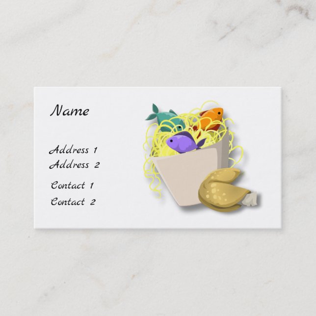 Visite Carte de profil Takeout, Fortune Cookie et Dragon (Devant)
