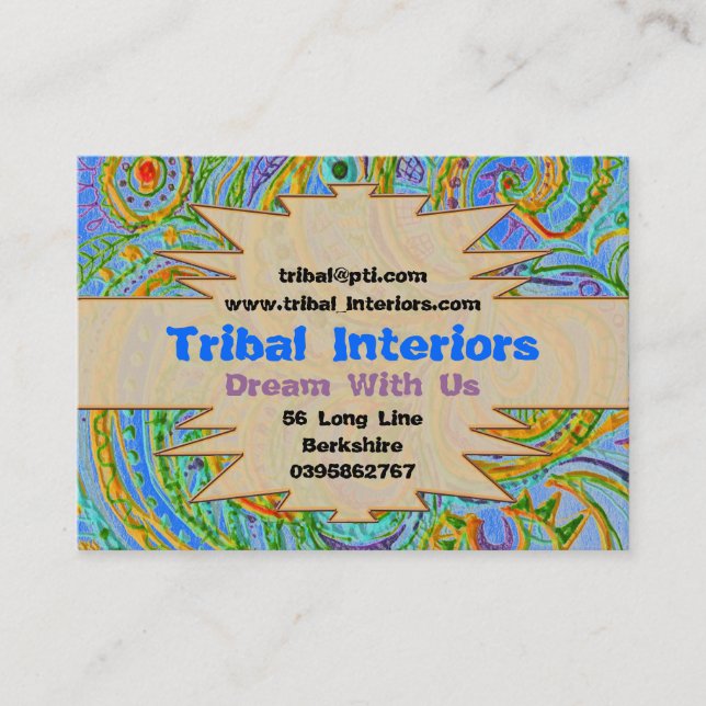 Visite Carte de profil Tribal Interiors 3 (Devant)