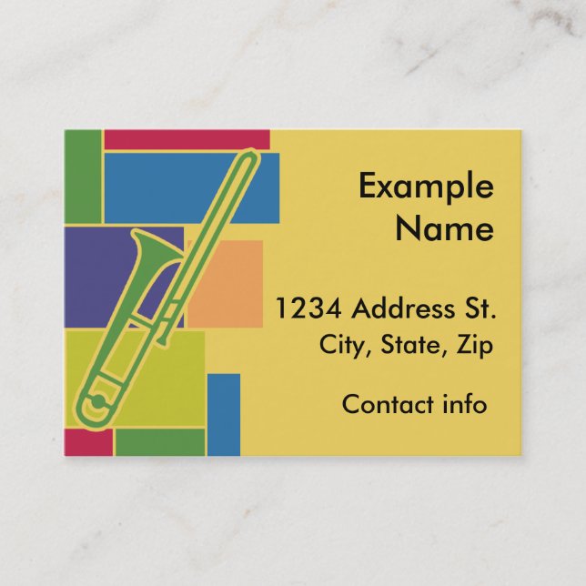Visite Carte de profil Trombone Colorblocks (Devant)