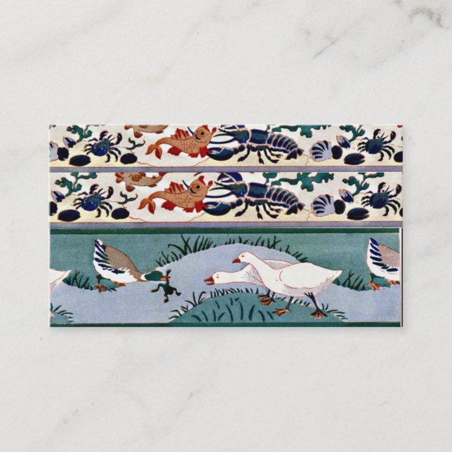 Visite Carte de profil vintage Oiseaux (Devant)