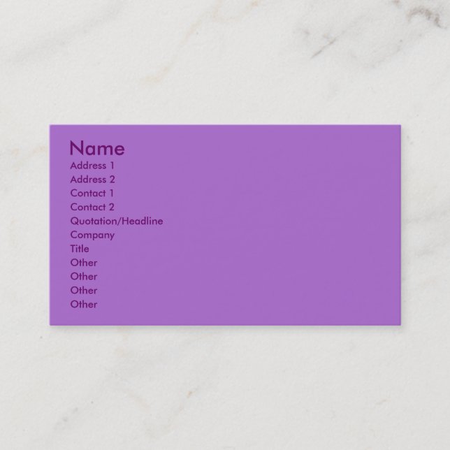 Visite Carte de profil Violet (Devant)