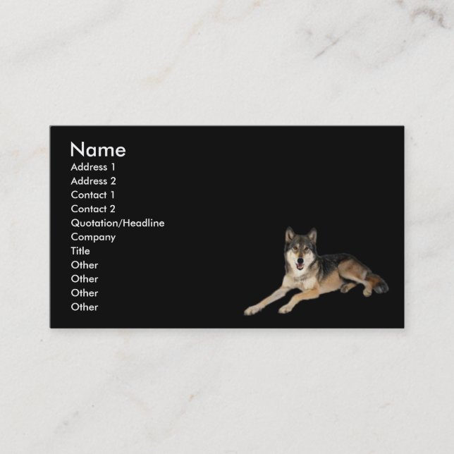 Visite Carte de profil Wolf (Devant)