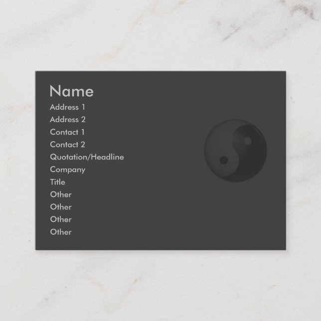 Visite Carte de profil Yin Yang (Devant)