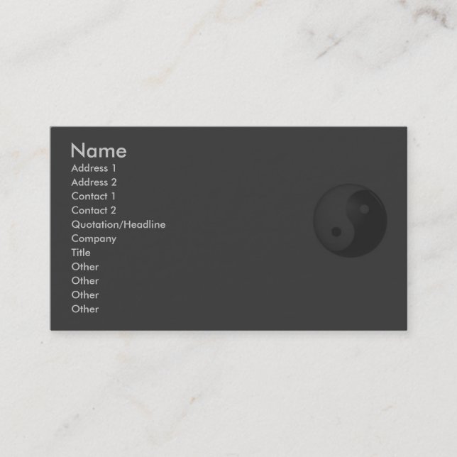 Visite Carte de profil Yin Yang (Devant)