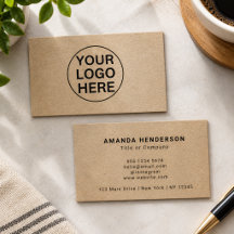 Carte de promo de logo d'entreprise rustique en kr