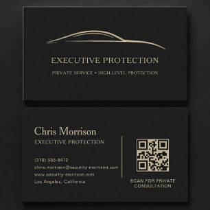 Visite Carte de protection exécutive QR Code Noir & Or