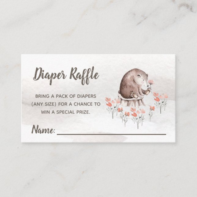 Visite Carte de rabat à Baby shower de bois (Devant)