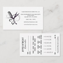 Carte de rappel de rendez-vous de coiffure avec ca
