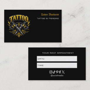 Visite Carte de rappel de rendez-vous de salon de tatouag