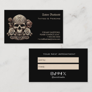 Visite Carte de rappel de rendez-vous de salon de tatouag