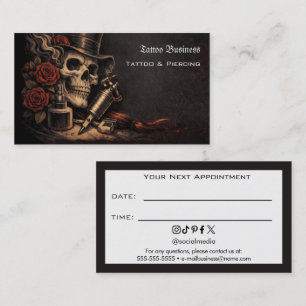Visite Carte de rappel de rendez-vous de salon de tatouag