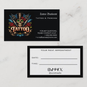 Visite Carte de rappel de rendez-vous de salon de tatouag