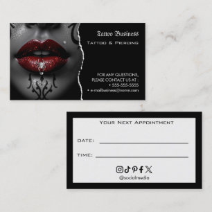 Visite Carte de rappel de rendez-vous de salon de tatouag
