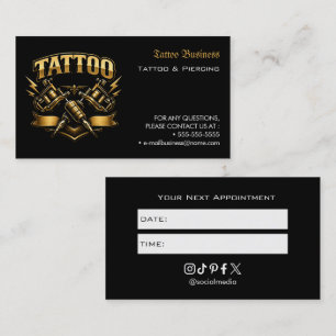 Visite Carte de rappel de rendez-vous de salon de tatouag