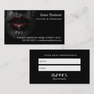 Visite Carte de rappel de rendez-vous de salon de tatouag