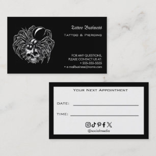 Visite Carte de rappel de rendez-vous de salon de tatouag