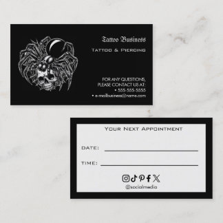 Visite Carte de rappel de rendez-vous de salon de tatouag