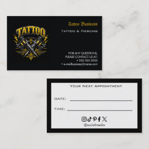 Visite Carte de rappel de rendez-vous de salon de tatouag