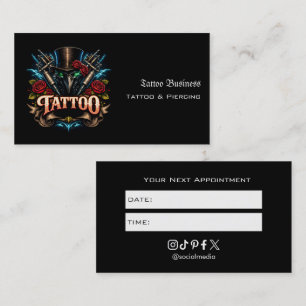 Visite Carte de rappel de rendez-vous de salon de tatouag