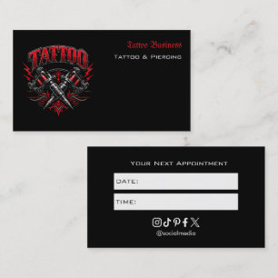 Visite Carte de rappel de rendez-vous de salon de tatouag