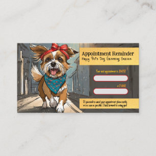 Visite Carte de rappel de rendez-vous de toilettage pour 