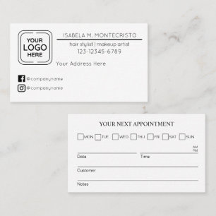 Visite Carte de rappel de rendez-vous personnalisée du lo