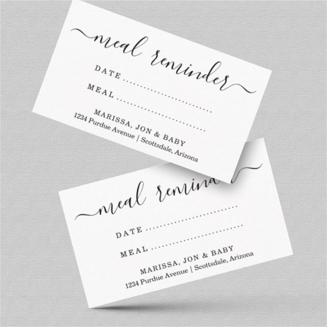 Visite Carte de rappel des repas du train alimentaire (Créateur téléchargé)