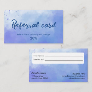 Visite Carte de recommandation avec fond aquarelle