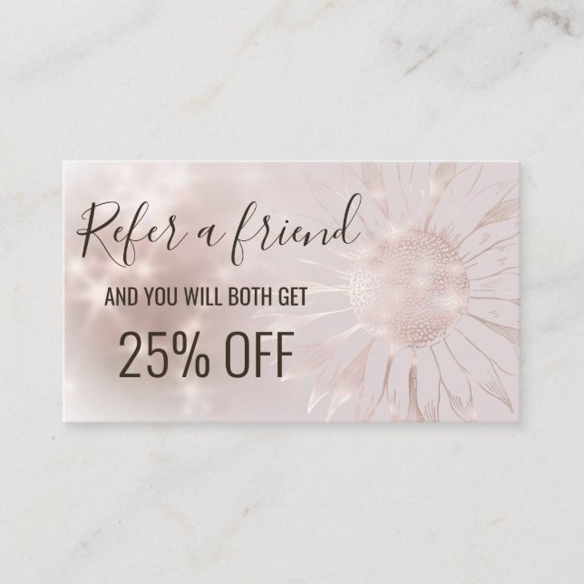 Visite carte de recommandation tournesol (Devant)