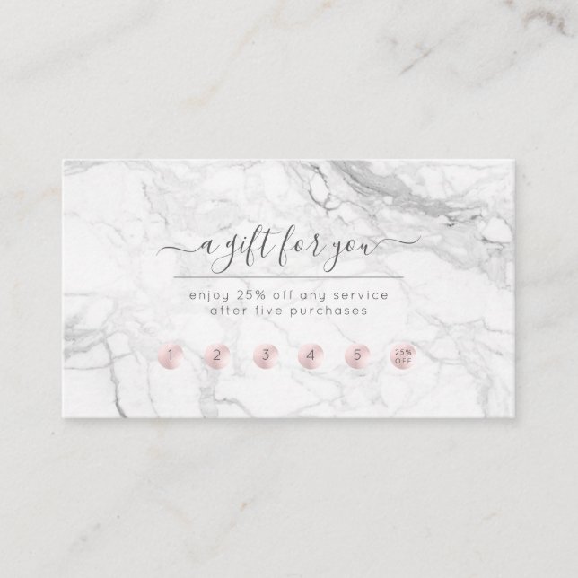 Visite Carte de récompense PixDezines Marble Blush Pink (Devant)