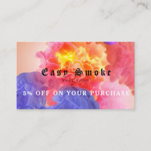 Visite Carte de réduction professionnelle Vape Shop
