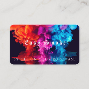 Visite Carte de réduction professionnelle Vape Shop