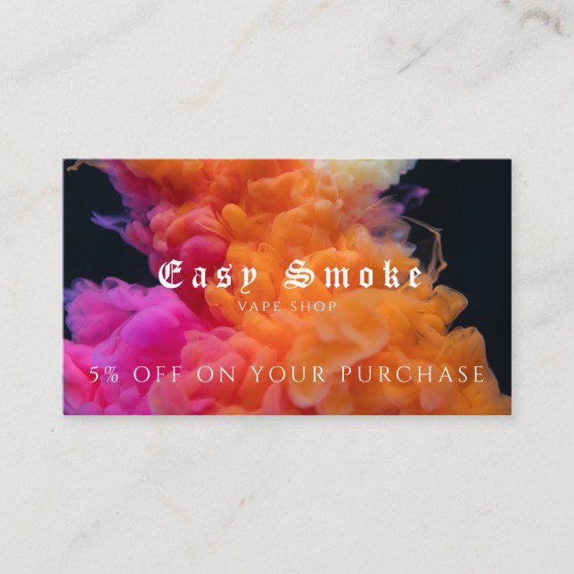 Visite Carte de réduction professionnelle Vape Shop (Devant)