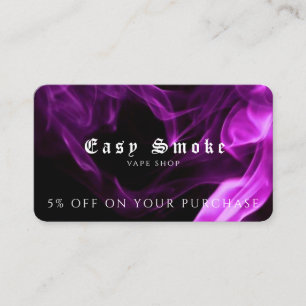 Visite Carte de réduction professionnelle Vape Shop