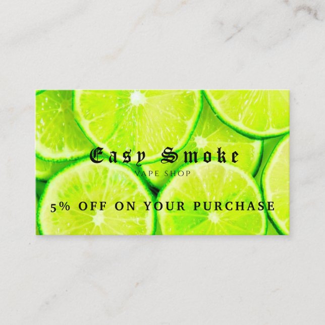 Visite Carte de réduction professionnelle Vape Shop (Devant)