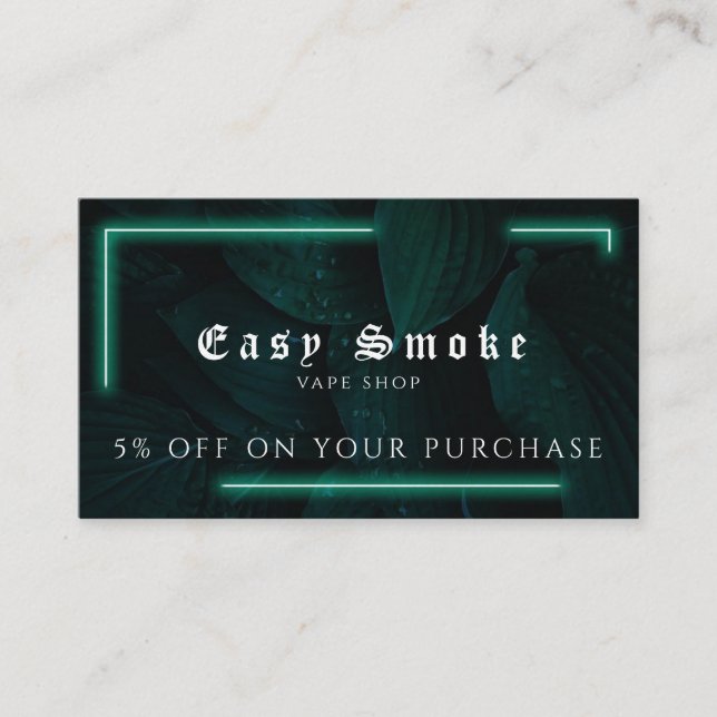 Visite Carte de réduction professionnelle Vape Shop (Devant)