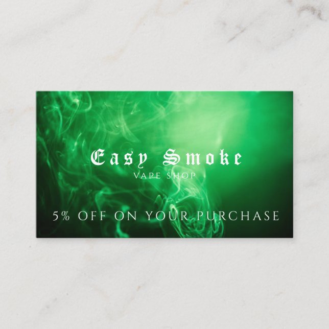 Visite Carte de réduction professionnelle Vape Shop (Devant)