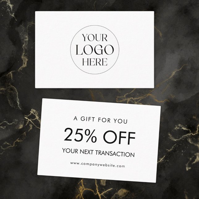 Visite Carte de réduction simple avec logo d'entreprise p (Front and Back)