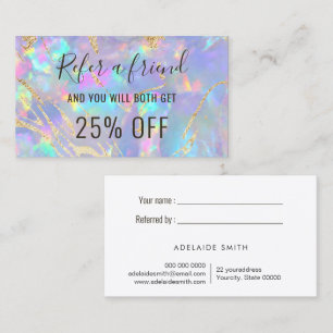 Visite carte de référence arrière - plan opal