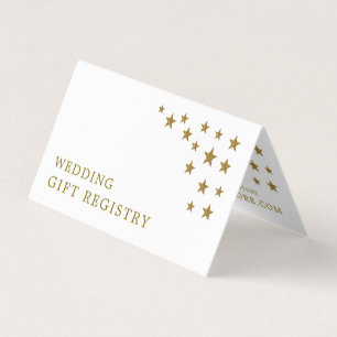 Visite Carte de registre de cadeaux Étoiles Paillettes Or